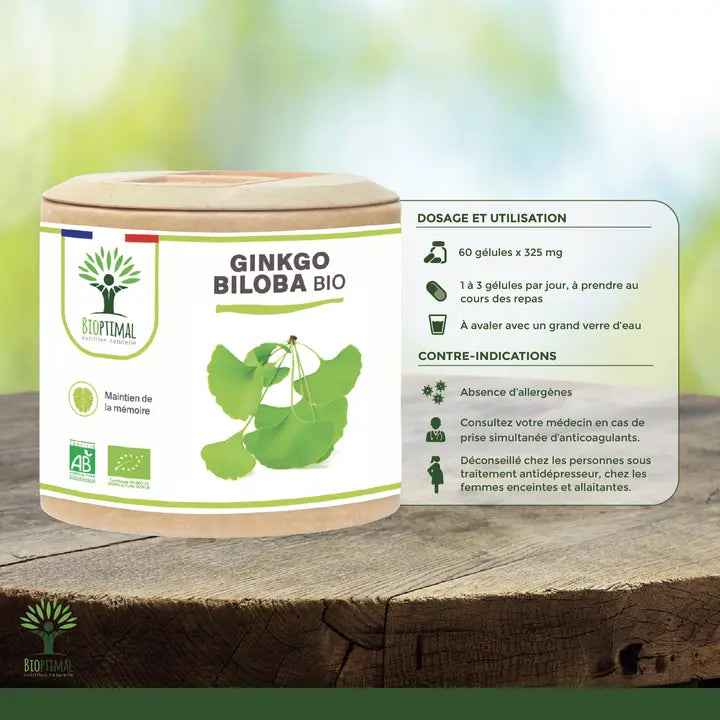 Bioptimal – Ginkgo Biloba Bio 60 Gélules