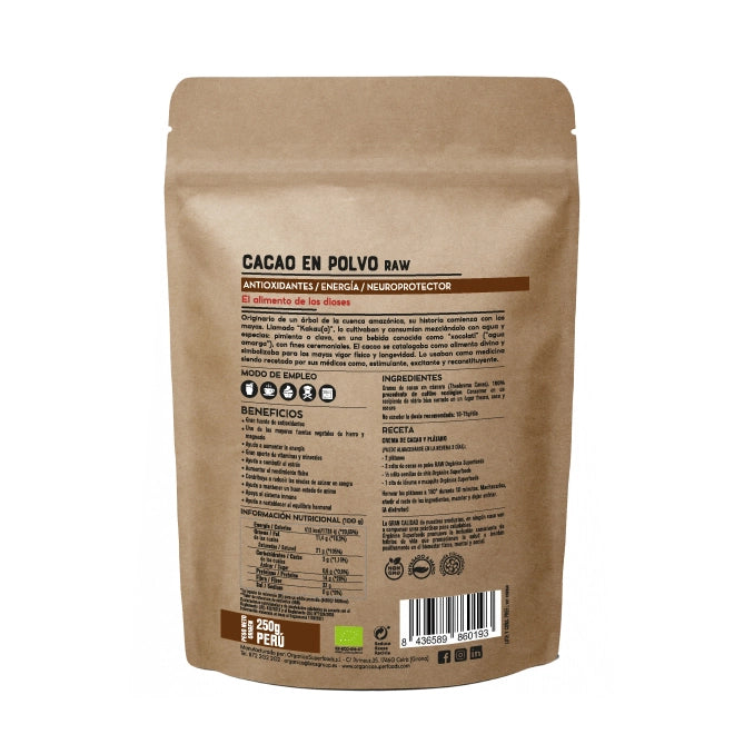 Organica Superfoods – Poudre de cacao biologique 200 g