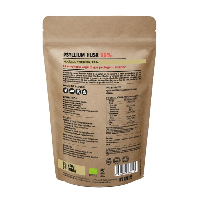 Organica Superfoods – Cosse de psyllium 99 % bio 200 g