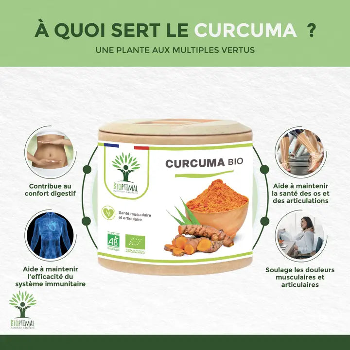 Bioptimal – Curcuma Bio 200 Gélules